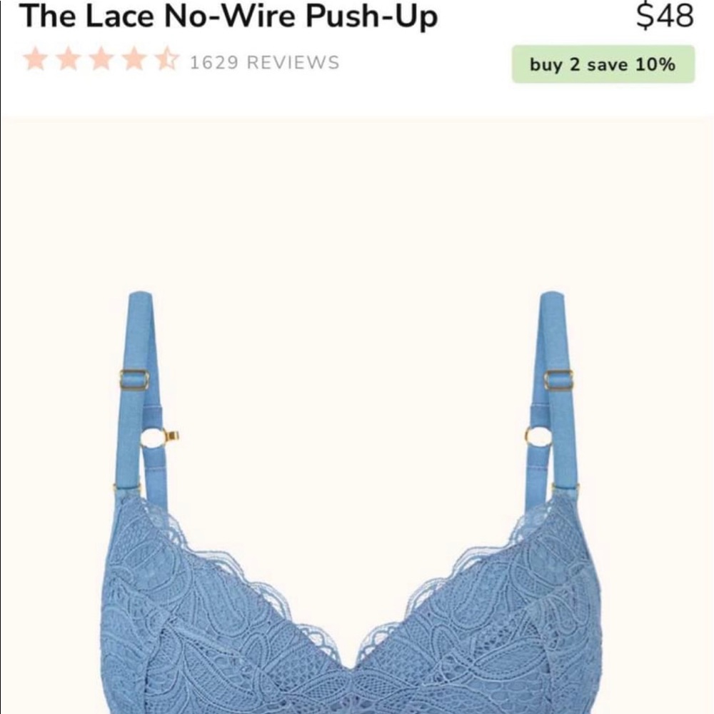 NWT Lively Lace No-Wire Push-Up Bra, 36DDD